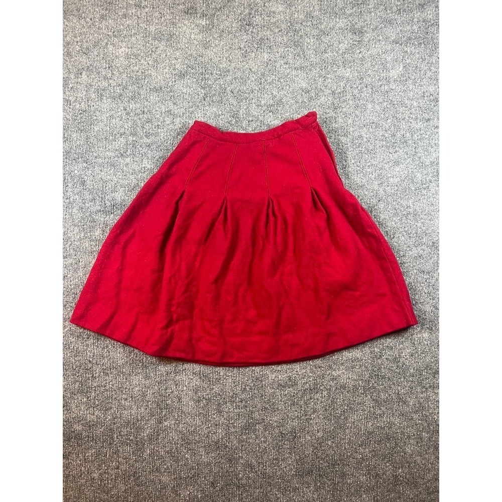 Vintage Red Pleated Skirt Hand-Made in the USA‎